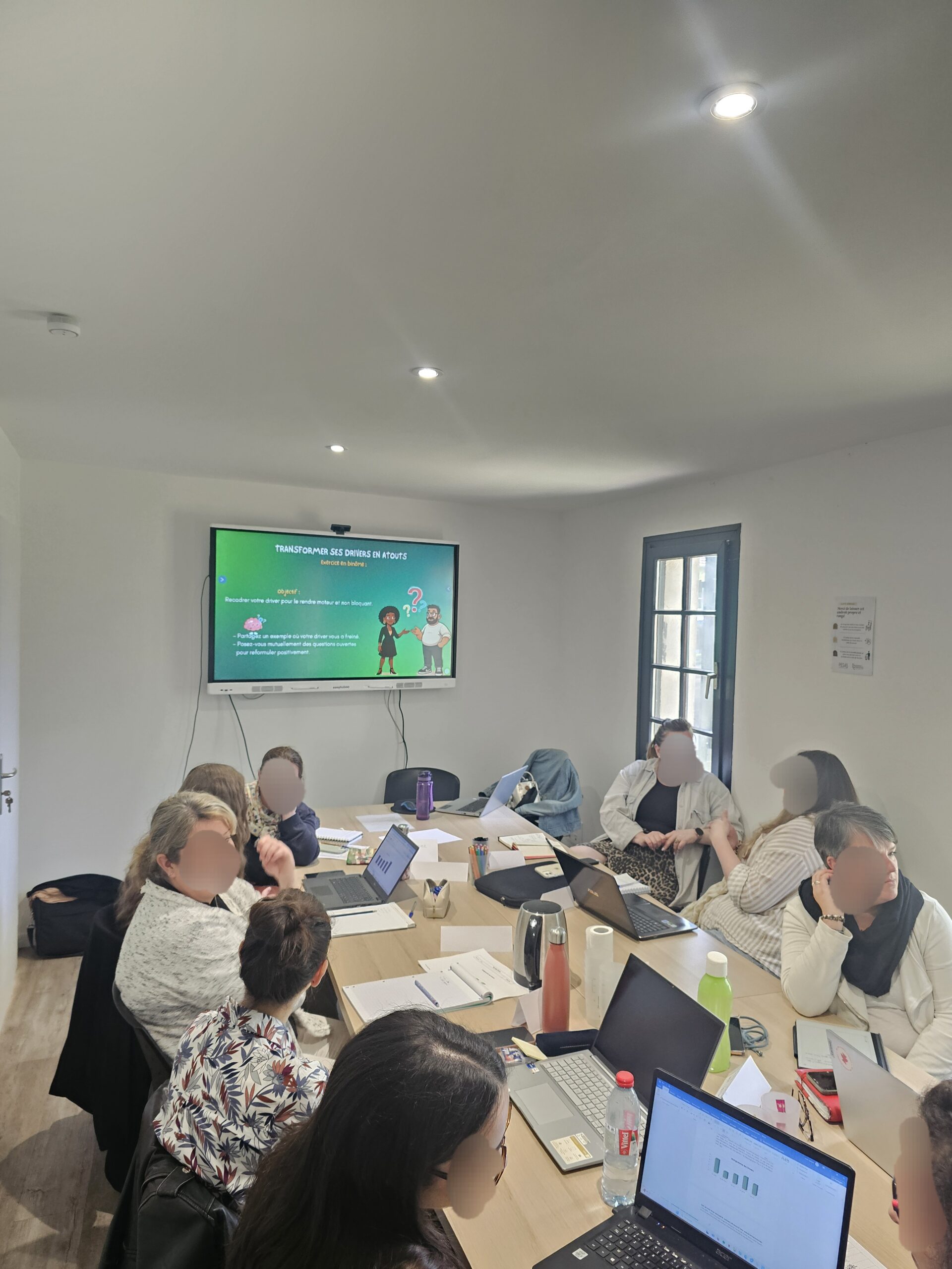 Séance collective pendant un atelier de coaching